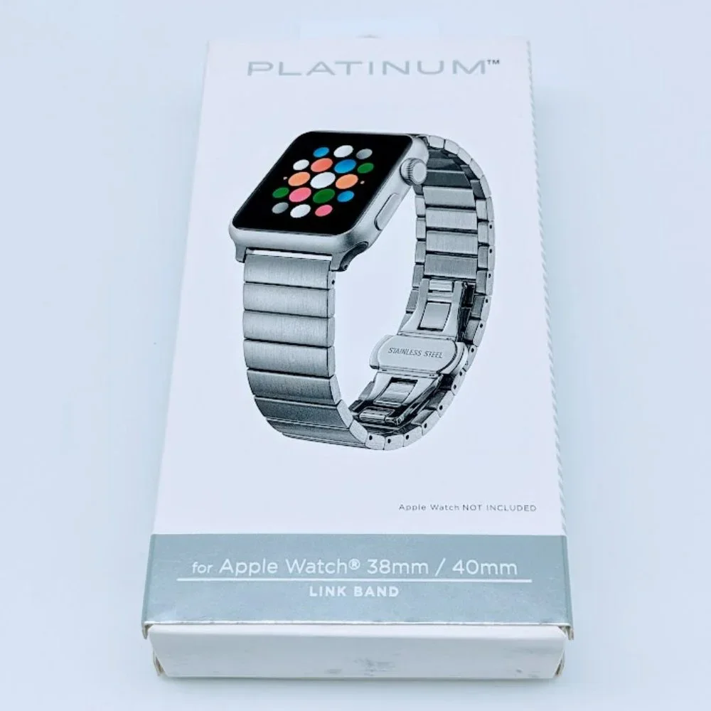 Platinum Link Band For Apple Watch 40mm Series 5 Stainless Steel Best Buy Exclus